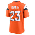 D.Broncos #23 Jahdae Barron Orange Team Game Stitched Football American Jersey
