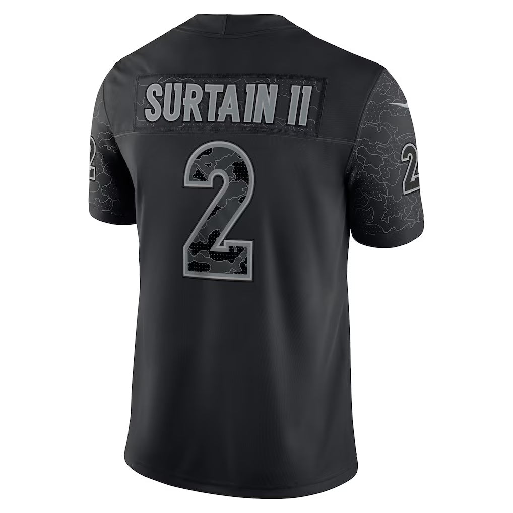 D.Broncos #2 Patrick Surtain II Black RFLCTV Limited Stitched Football American Jersey