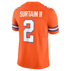 D.Broncos #2 Patrick Surtain II Orange Alternate Mile High Collection 1977 Throwback Vapor F.U.S.E. Limited Stitched Football American Jersey