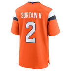 D.Broncos #2 Patrick Surtain II Orange Mile High Collection Game Stitched Football American Jersey