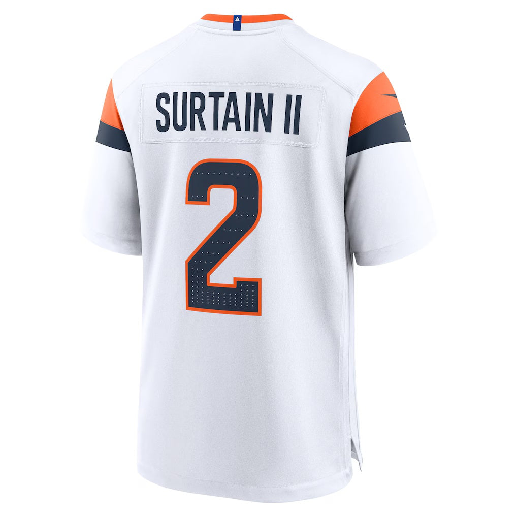 D.Broncos #2 Patrick Surtain II  White Mile High Collection Game Stitched Football American Jersey