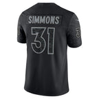 D.Broncos #31 Justin Simmons RFLCTV Limited Jersey - Black Stitched Football American Jersey