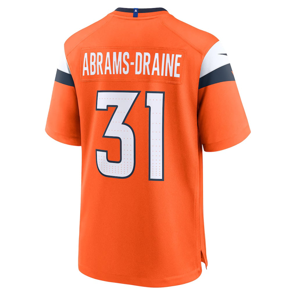 D.Broncos #31 Kris Abrams-Draine Orange Team Game Stitched Football American Jersey