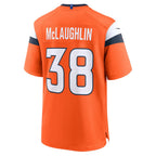 D.Broncos #38 Jaleel McLaughlin Orange Team Game Stitched Football American Jersey