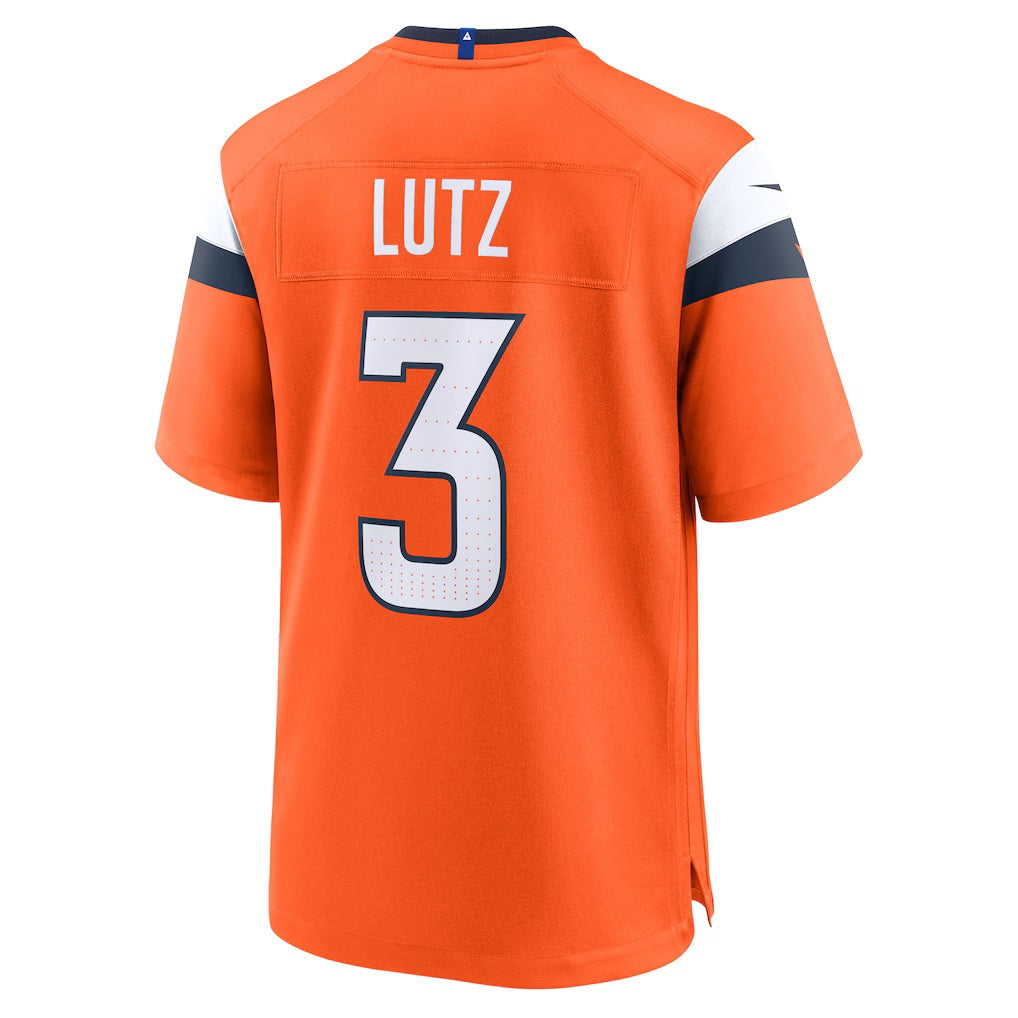 D.Broncos #3 Wil Lutz Orange Team Game Stitched Football American Jersey