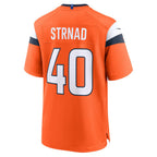 D.Broncos #40 Justin Strnad Orange Team Game Stitched Football American Jersey