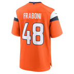 D.Broncos #48 Mitchell Fraboni Orange Team Game Stitched Football American Jersey