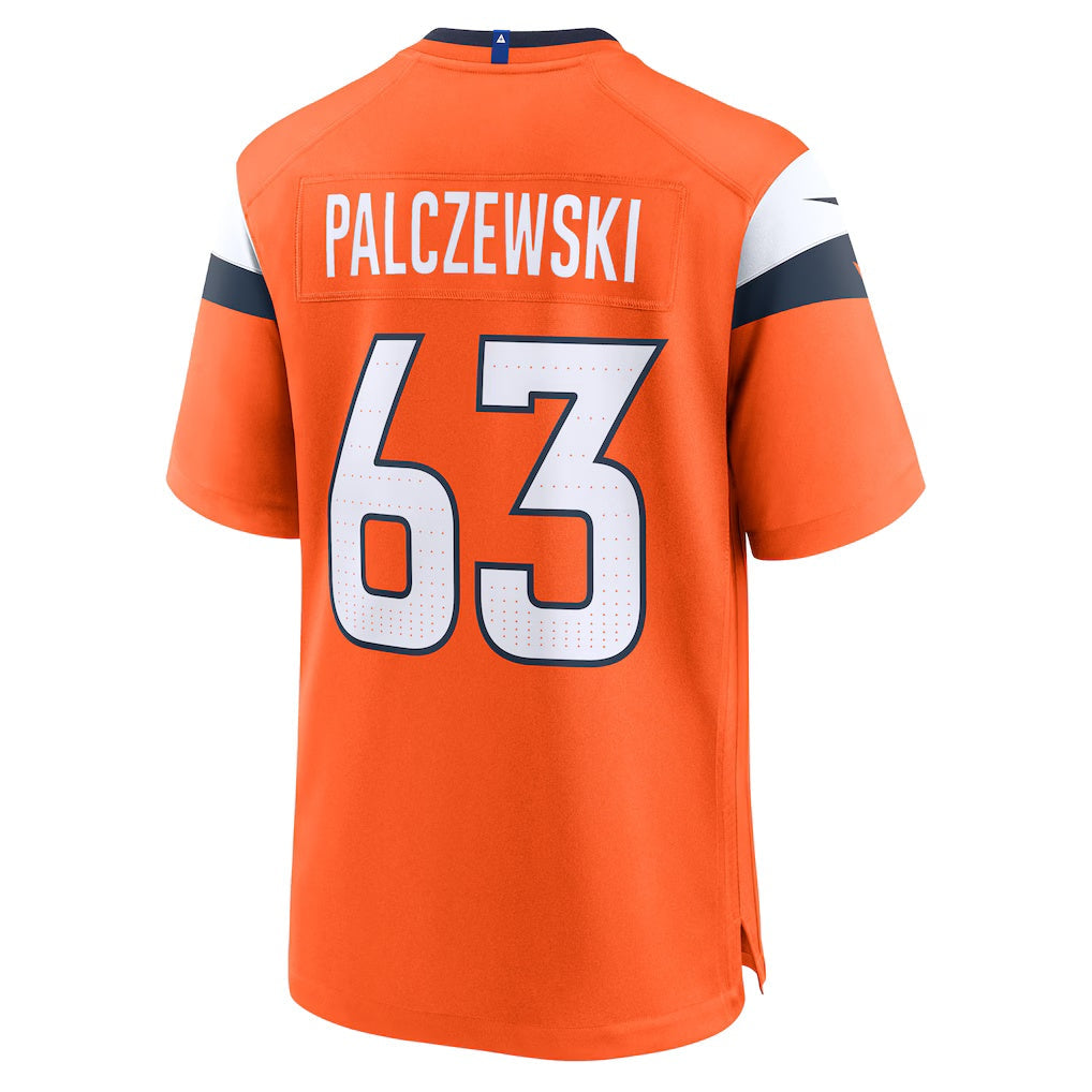 D.Broncos #63 Alex Palczewski Orange Team Game Stitched Football American Jersey