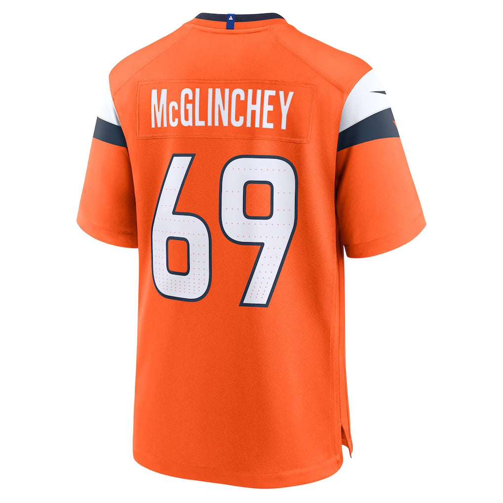 D.Broncos #69 Mike McGlinchey Orange Team Game Stitched Football American Jersey