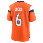 D.Broncos #6 P.J. Locke Orange Team Game Stitched Football American Jersey
