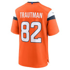 D.Broncos #82 Adam Trautman Orange Team Game Stitched Football American Jersey