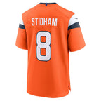 D.Broncos #8 Jarrett Stidham Orange Team Game Stitched Football American Jersey