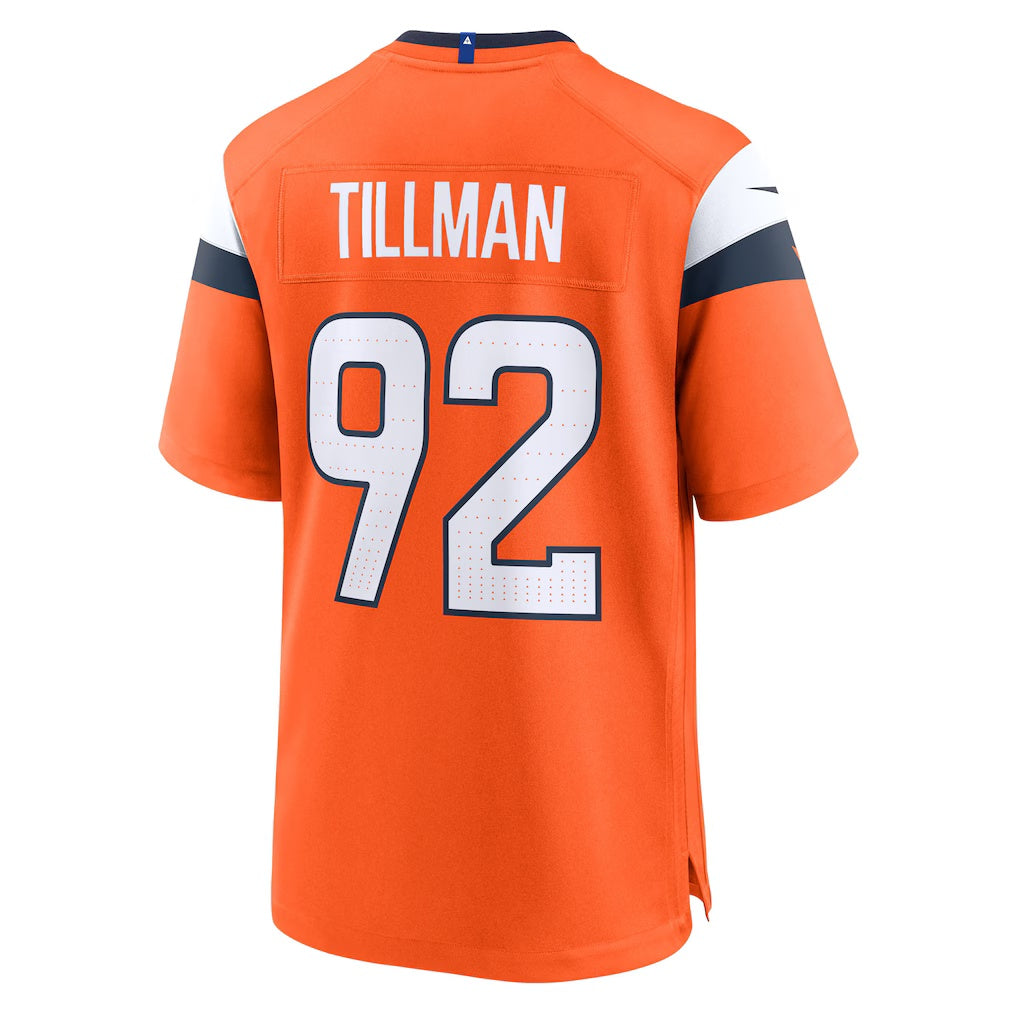 D.Broncos #92 Dondrea Tillman Orange Team Game Stitched Football American Jersey