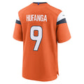 D.Broncos #9 Talanoa Hufanga Orange Team Game Stitched Football American Jersey