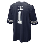 D.Cowboys Number #1 Dad Navy Game Stitched Football American Jersey