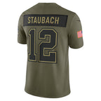 D.Cowboys #12 Roger Staubach Olive 2025 Salute to Service Retired Limited Stitched Football American Jersey