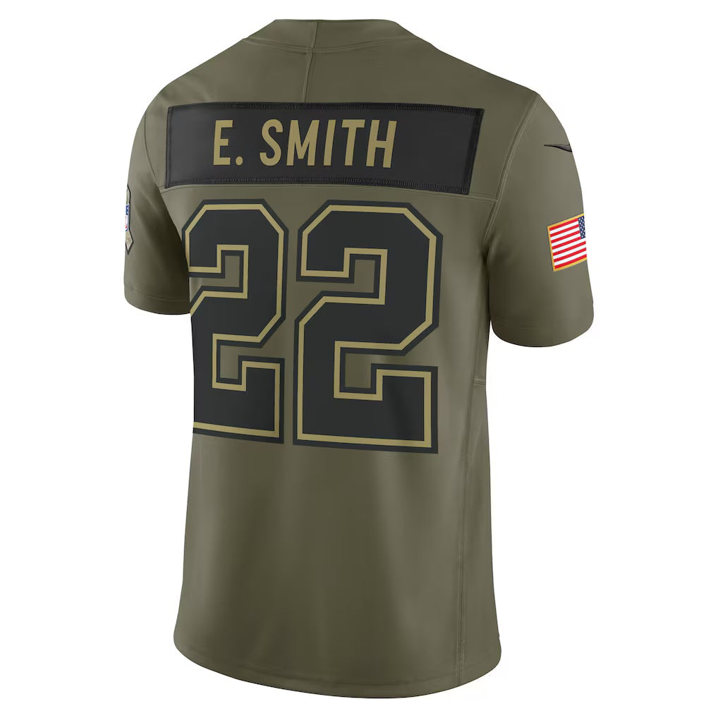 D.Cowboys #22 Emmitt Smith Olive 2025 Salute to Service Retired Limited Stitched Football American Jersey