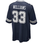 D.Cowboys #33 Javonte Williams Navy Team Game Stitched Football American Jersey