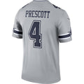 D.Cowboys #4 Dak Prescott Gray Inverted Legend Player Performance Top Stitched Football American Jersey