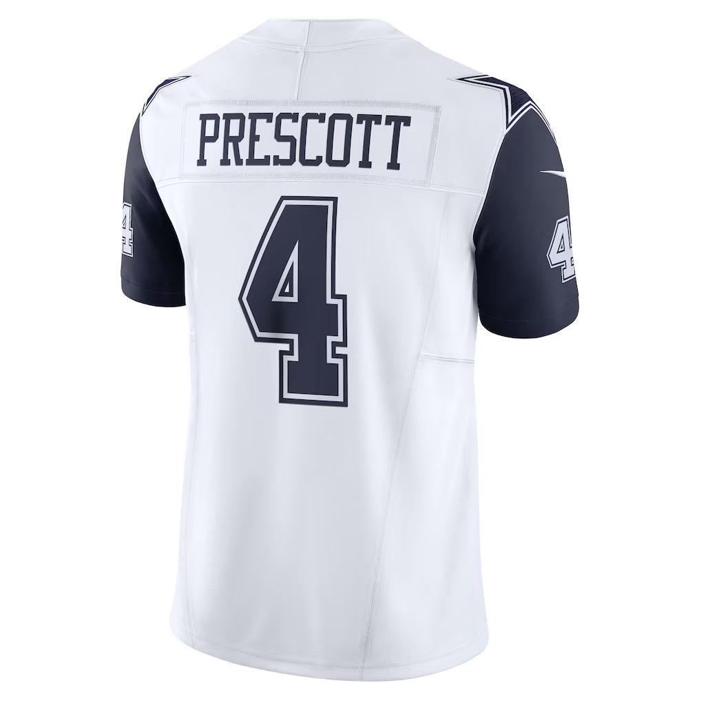 D.Cowboys #4 Dak Prescott White Vapor F.U.S.E. Limited Stitched Football American Jersey