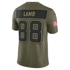 D.Cowboys #88 CeeDee Lamb Olive 2025 Salute to Service Limited Stitched Football American Jersey