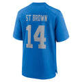 D.Lions #14 Amon-Ra St. Brown Blue Alternate Game Stitched Football American Jersey