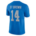 D.Lions #14 Amon-Ra St. Brown Blue Vapor F.U.S.E. Alternate Limited Stitched Football American Jersey