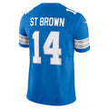 D.Lions #14 Amon-Ra St. Brown Blue Vapor F.U.S.E. Limited Stitched Football American Jersey