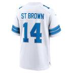 D.Lions #14 Amon-Ra St. Brown White Game Stitched Football American Jersey