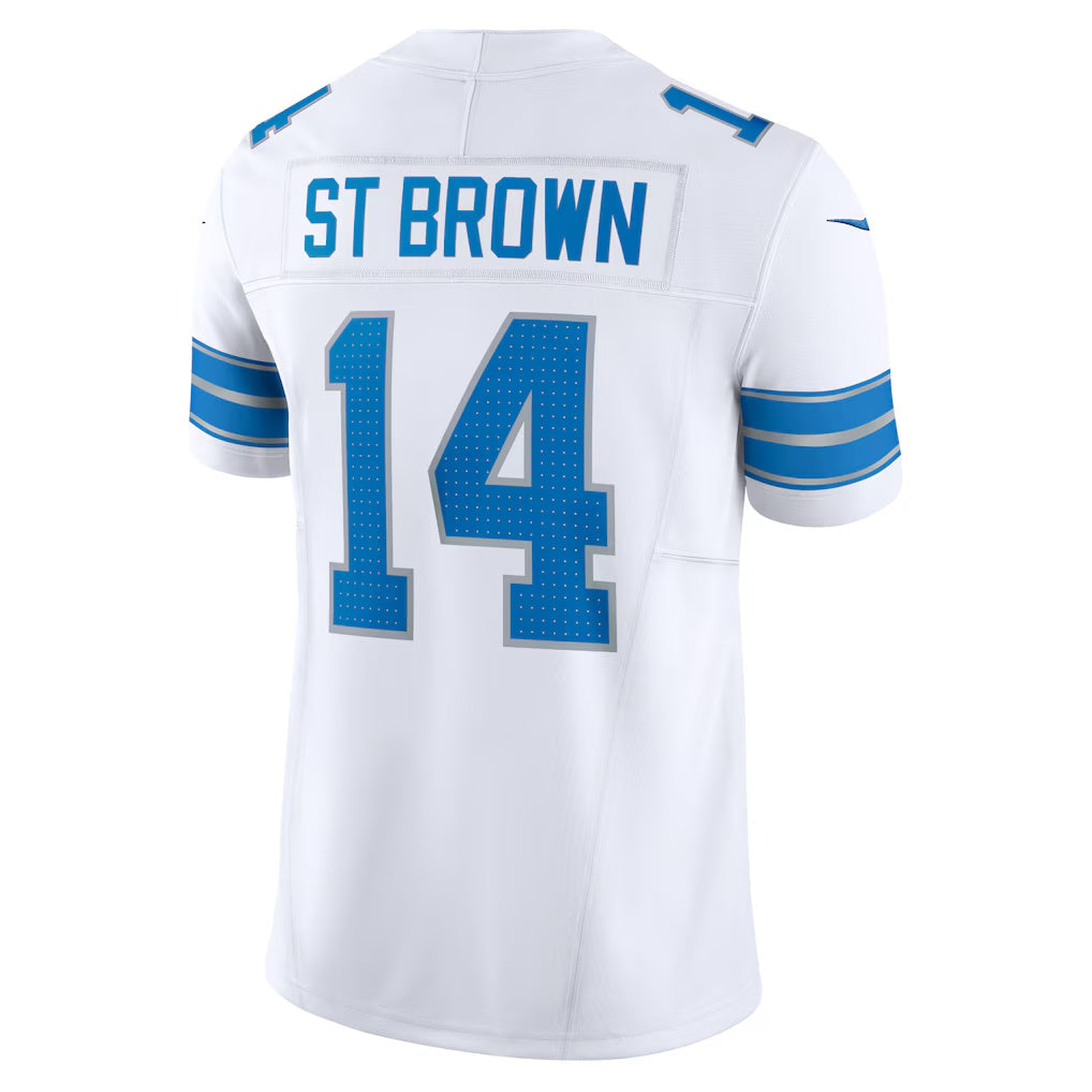 D.Lions #14 Amon-Ra St. Brown White Vapor F.U.S.E. Limited Stitched Football American Jersey
