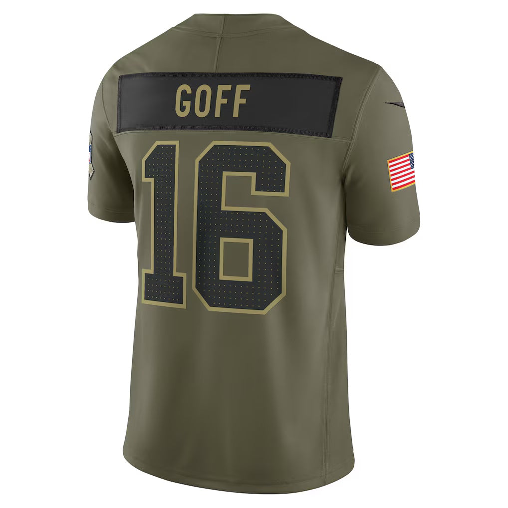 D.Lions #16 Jared Goff 2025 Salute To Service Stitched Football American Jersey