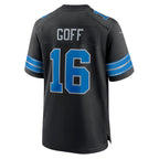 D.Lions #16 Jared Goff Black 2nd Alternate Game Stitched Football American Jersey