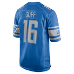 D.Lions #16 Jared Goff Blue Game Stitched Football American Jersey
