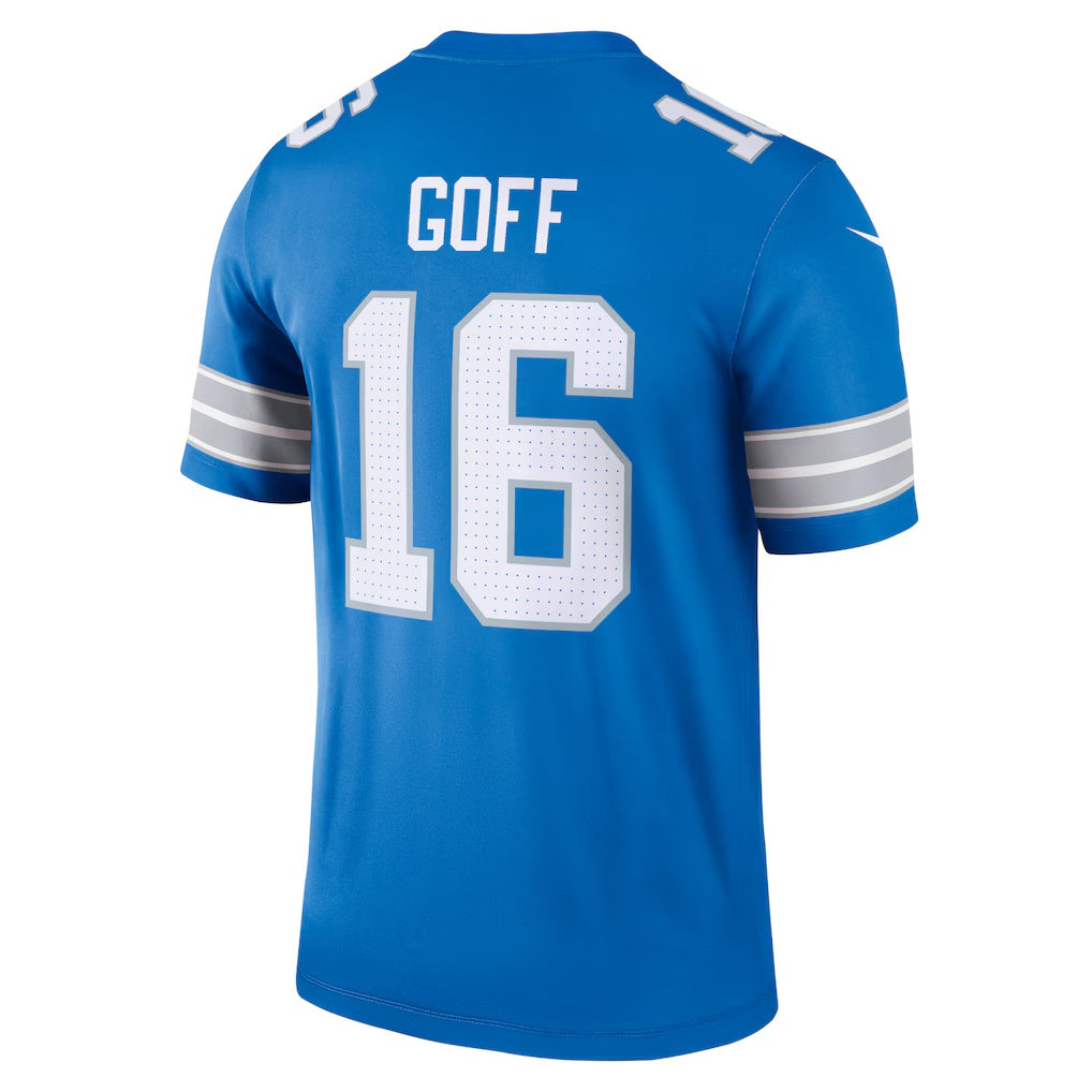 D.Lions #16 Jared Goff Blue Legend Player Performance Top Stitched Football American Jersey