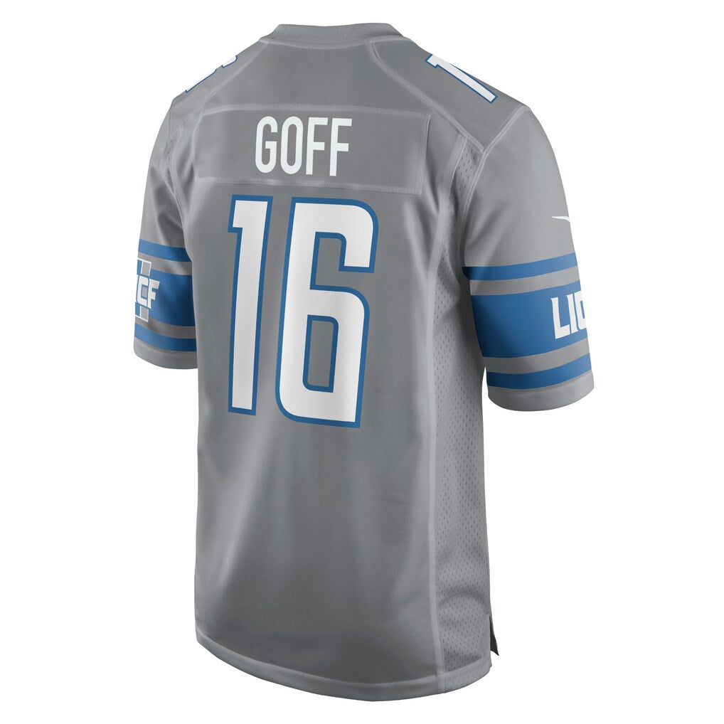 D.Lions #16 Jared Goff  Silver Game Stitched Football American Jersey