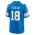 D.Lions #18 Isaac TeSlaa Blue Game Player Stitched Football American Jersey