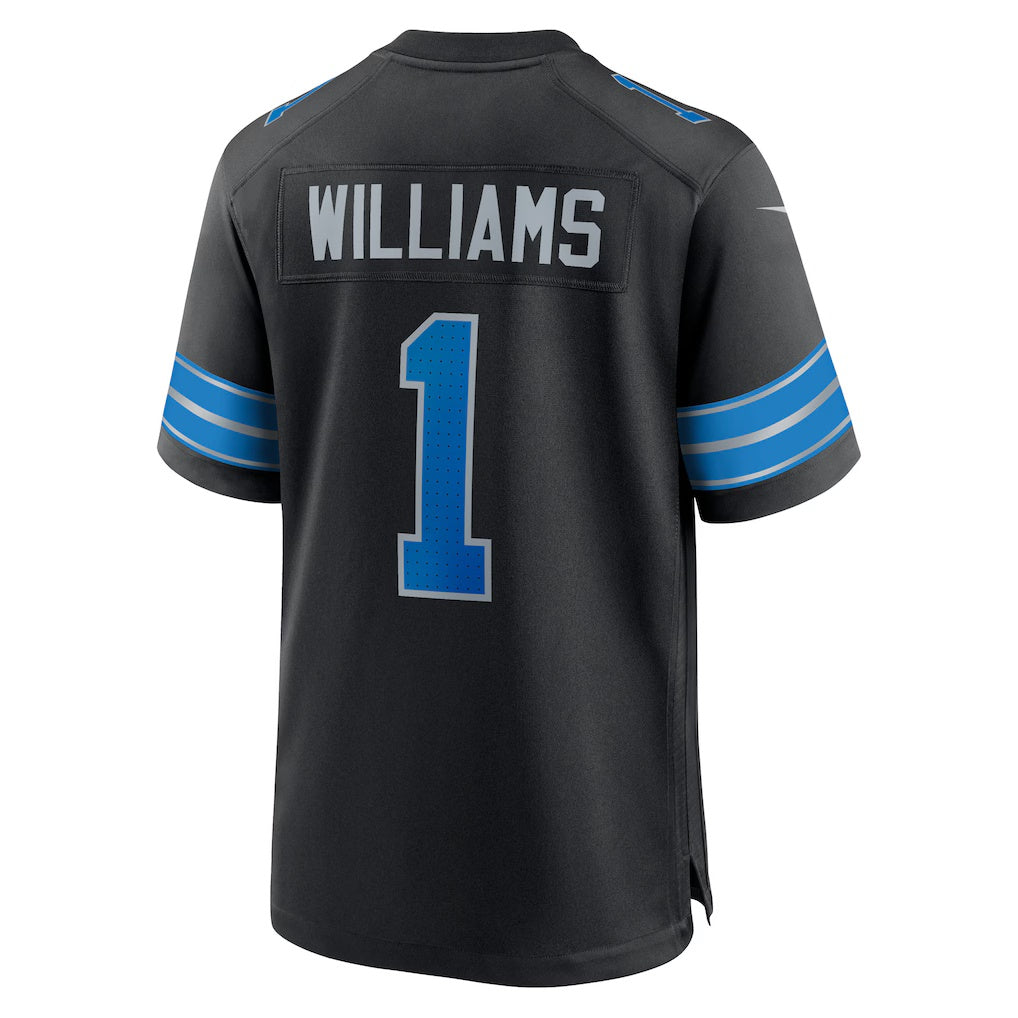 D.Lions #1 Jameson Williams Black Alternate Game Player Stitched Football American Jersey