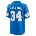 D.Lions #34 Alex Anzalone Blue Game Stitched Football American Jersey