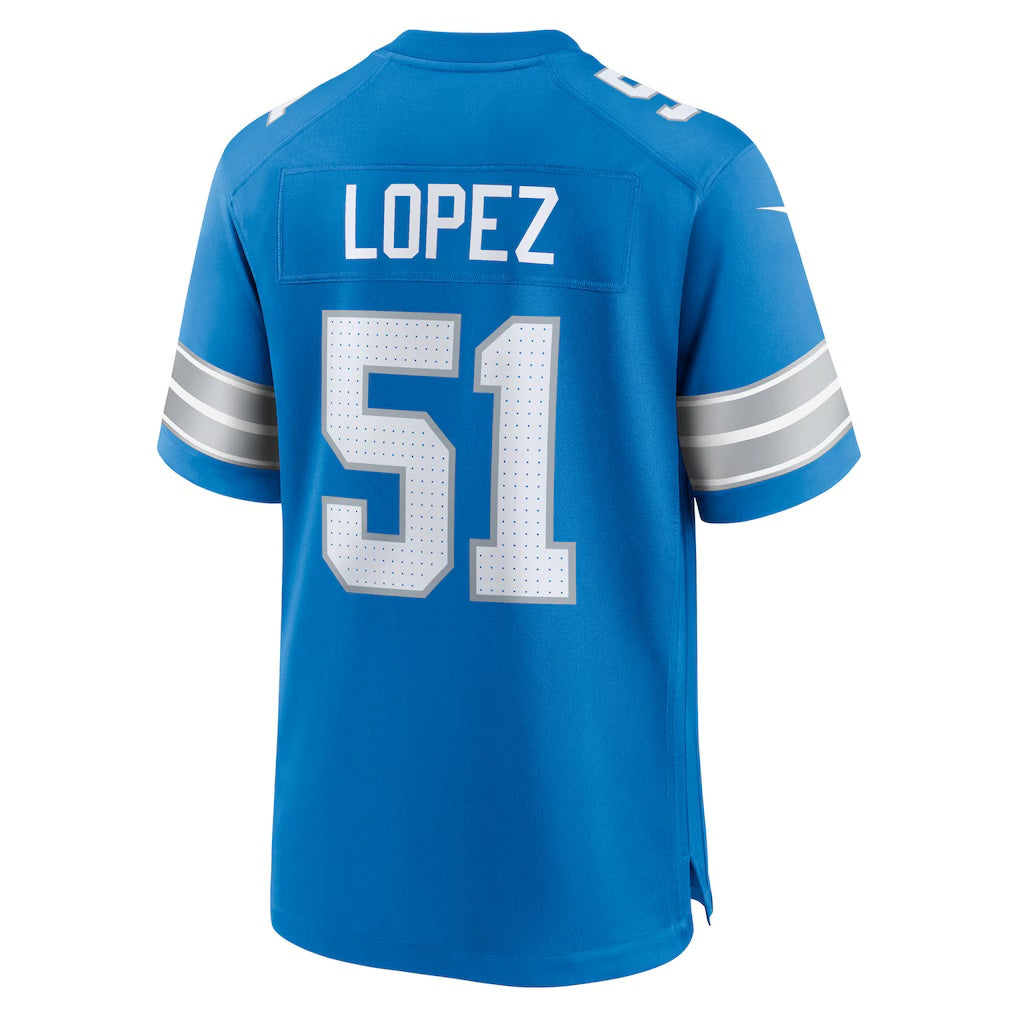 D.Lions #51 Roy Lopez Blue Team Game Stitched Football American Jersey