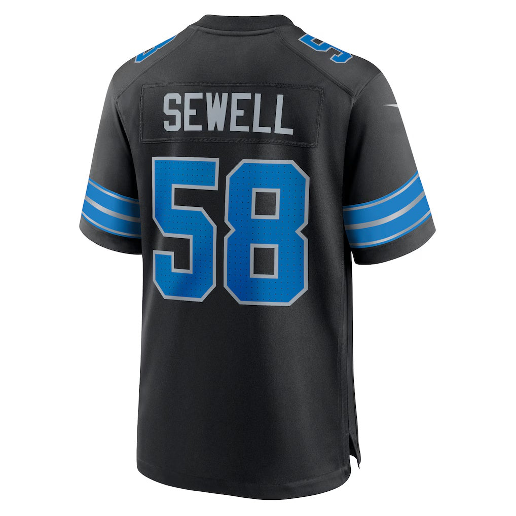 D.Lions #58 Penei Sewell Black 2nd Alternate Game Stitched Football American Jersey
