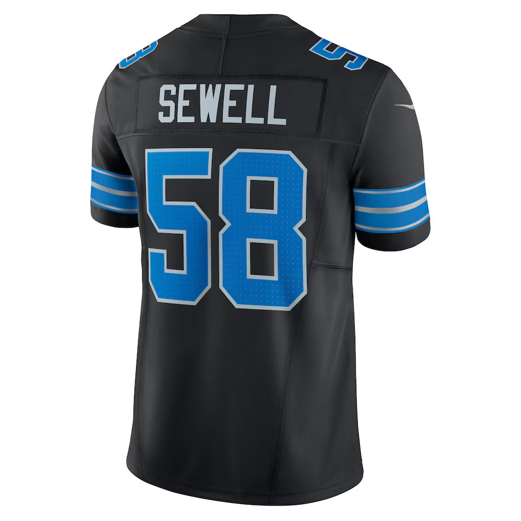D.Lions #58 Penei Sewell Black Vapor F.U.S.E. Alternate Limited Stitched Football American Jersey