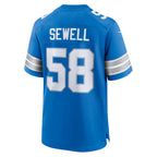 D.Lions #58 Penei Sewell Blue Game Stitched Football American Jersey