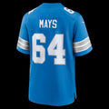 D.Lions #64 Cade Mays Blue Team Game Stitched Football American Jersey