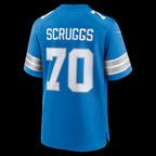D.Lions #70 Juice Scruggs Blue Team Game Stitched Football American Jersey
