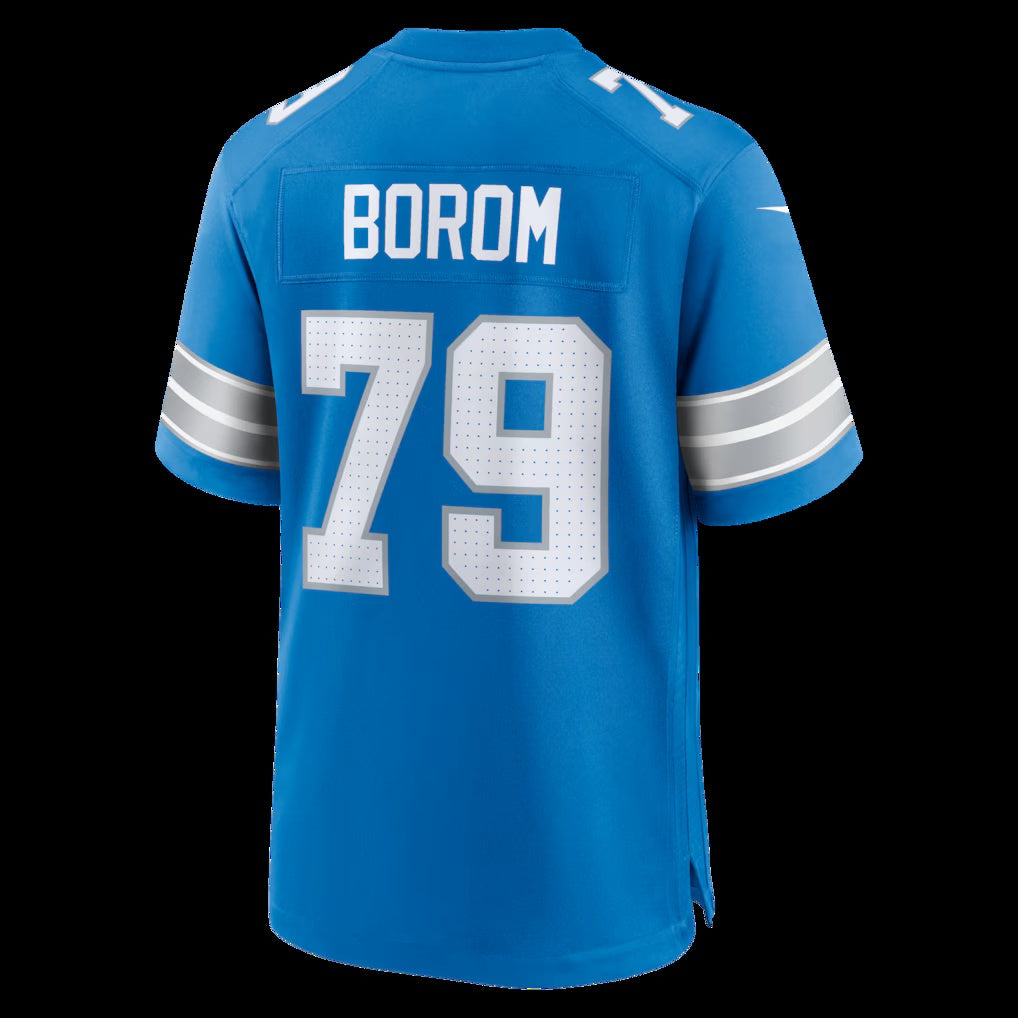 D.Lions #79 Larry Borom Blue Team Game Stitched Football American Jersey