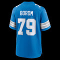 D.Lions #79 Larry Borom Blue Team Game Stitched Football American Jersey