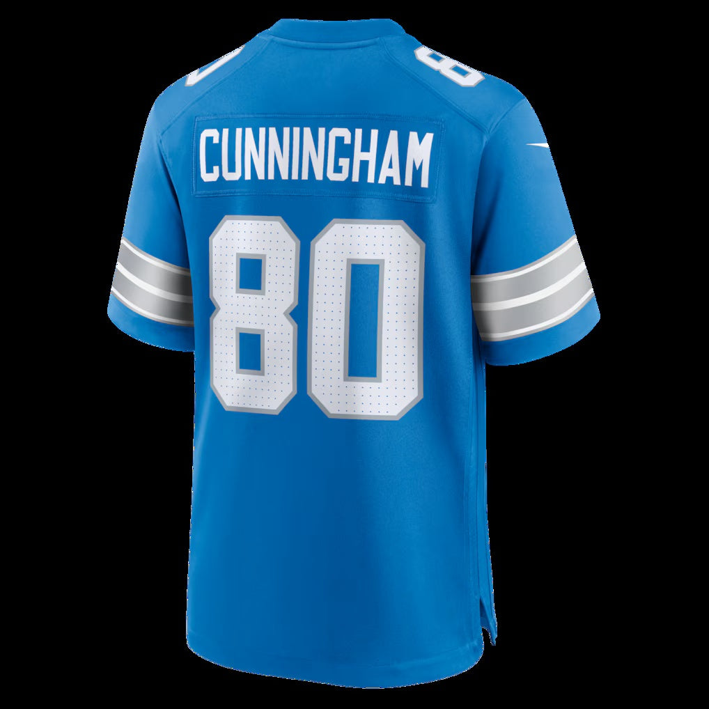 D.Lions #80 Malik Cunningham Blue Team Game Stitched Football American Jersey