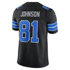 D.Lions #81 Calvin Johnson Black Alternate Vapor F.U.S.E. Stitched Retired Limited Football Jersey