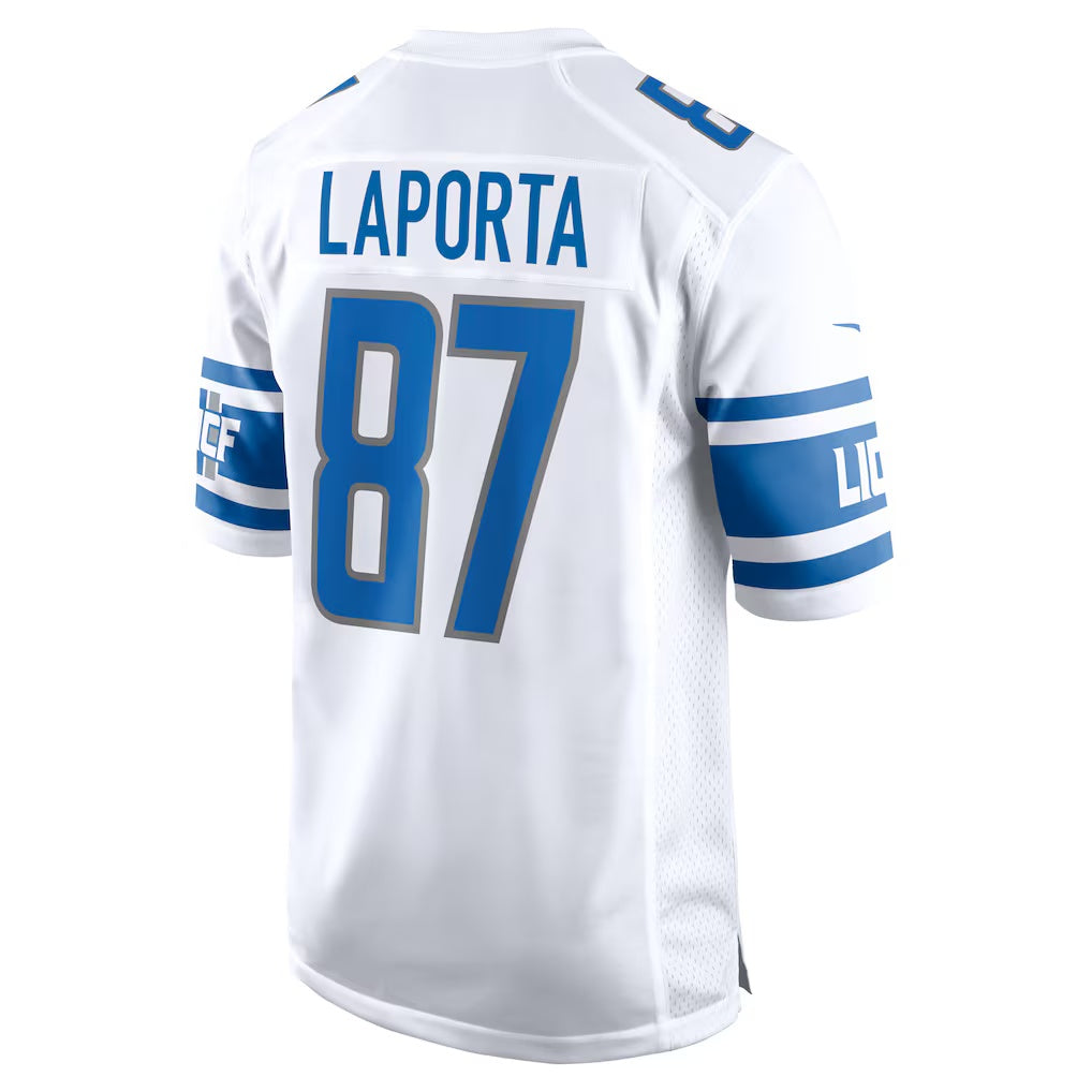 D.Lions #87 Sam LaPorta White Game Stitched Football American Jersey