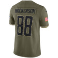 D.Lions #88 T.J. Hockenson Olive Salute To Service Limited Stitched Football American Jersey